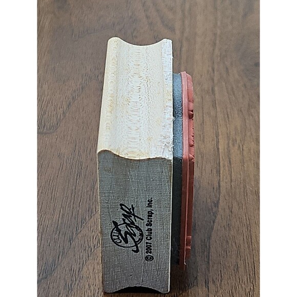 Three 2007 Club Scrap Wood Rubber Stamps- Once Upon A Time, Shop, And Ledger/log - Picture 5 of 16